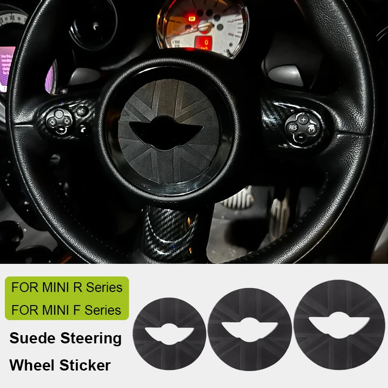 Adesivi per volante in pelle scamosciata per MINI Cooper R50 R53 R52 R55 R56 R57 R58 R59 R60 R61 F54 F55 F56 F57 F60 Countryman Clubman
