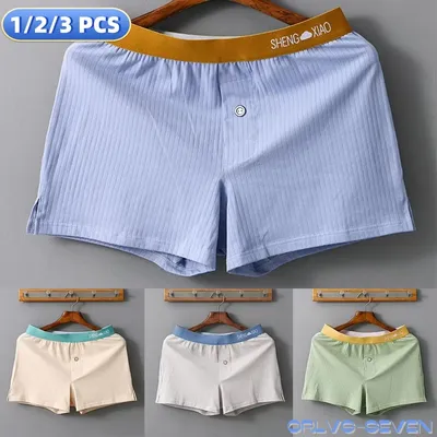 1/2/3 PCS Herrenhöschen Baumwolle Einfarbig Atmungsaktive Boxershorts Unterwäsche Badehose Homewear Image