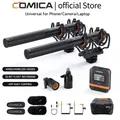 COMICA VM40 Microfono per fucile wireless a doppio canale super cardioide 2.4G, doppie modalità cablate e wireless, per fotocamera/smartphone/PC