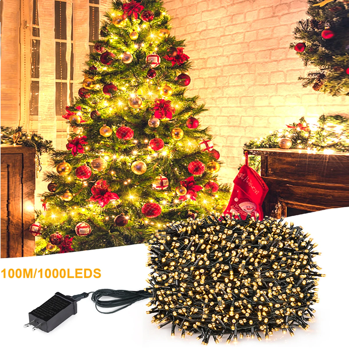 1000-100leds LED-Streifen Halloween-Lichterketten 8 Modi Indoor-Party raum Außen terrasse Garten Weihnachts dekoration Lampe 10m-100m