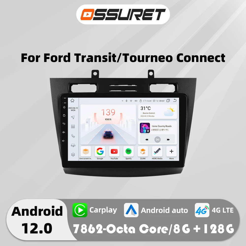 4G 8 Core Android 13 Auto radio GPS Stereo für FORD Transit/Tourneo Connect 2005-2014 multimedia-player Autoradio 2DIN BT Carplay Image