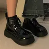 Stiefeletten Frau Winter Herbst Zipper Lace Up Warme Plüsch Frauen Schuhe Huf Mid Heels Solide Leder Moderne Stiefel Schuhe Zapatos