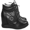 Pumps Schuhe Damen Plus Größe 43 44 45 46 Echtes Leder Keile High Heel Stiefeletten High Top Round