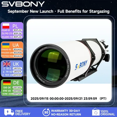Svbony SV550 APO Telescope, 122mm F7 Triplet Apochromatic Refractor Telescope, Professional Astronomical Telescope for Astro