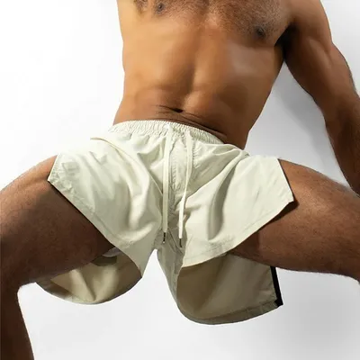 Summer Sports Shorts Men Sweatshorts Quick Dry Running Gym Beach Jogging Bottoms Men Fitness Training side Zipper Shorts Pants