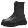 Winterboots MARCO TOZZI "FREDO", Damen, Gr. 41, schwarz, Lederimitat, Textil, unifarben, klassisch, Schuhe, Plateau, Bikerboots, Schnürtiefelette, Chunky Boots, Ziernähte