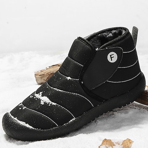 isolierte Winter-Schneestiefel für Herren – wasserdichte Schlupfstiefeletten mit Kunstfellfutter, rutschfester Sohle für Outdoor-Wanderungen und kaltes Wetter Image