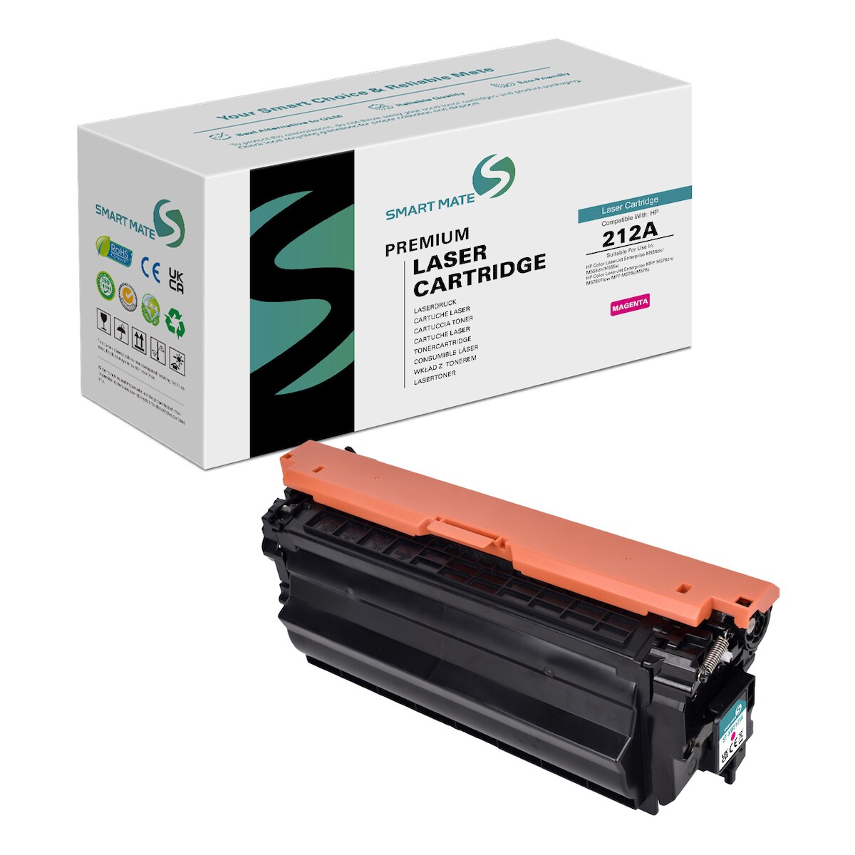 SmartMate wiederaufbereitete Laser Toner Patrone für HP W2123A (212A) Magenta Image