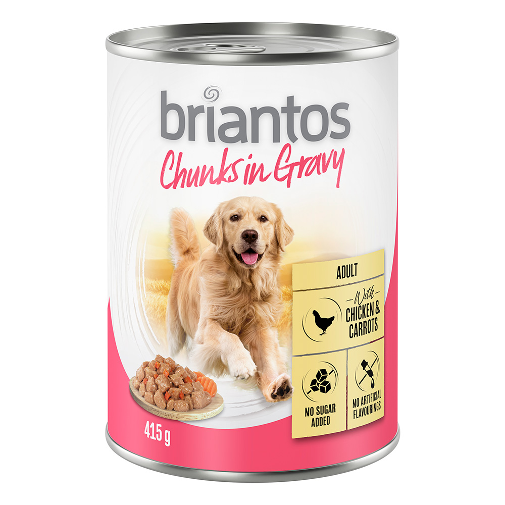 24x415g Chicken & Carrots Chunks in Gravy Briantos Wet Dog Food