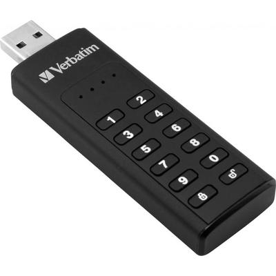 VERBATIM USB-Stick "Keypad Secure USB-3.2 Gen 1" USB-Sticks Gr. 128 GB GB, schwarz