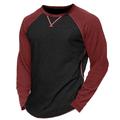 Per uomo Maglietta Camicia a Maniche Lunghe Felpa Manica Lunga Girocollo Estate Tinta unica Quotidiano Casual Stile da Strada Blocco di colore All'aperto Streetwear Casual Nero Blu Grigio chiaro