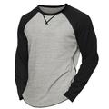 Per uomo Maglietta Camicia a Maniche Lunghe Felpa Manica Lunga Girocollo Estate Tinta unica Quotidiano Casual Stile da Strada Blocco di colore All'aperto Streetwear Casual Nero Blu Grigio chiaro
