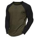 Per uomo Maglietta Camicia a Maniche Lunghe Felpa Manica Lunga Girocollo Estate Tinta unica Quotidiano Casual Stile da Strada Blocco di colore All'aperto Streetwear Casual Nero Blu Grigio chiaro
