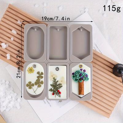 TEMU Diy Aromatherapy Wax Chips Car Hanging Accessories Handmade Silicone Molds Set Of 6 With 3 Round And 3 Flower Plaster Plaques, Diy Scented Wax Candle Mold Kit Image