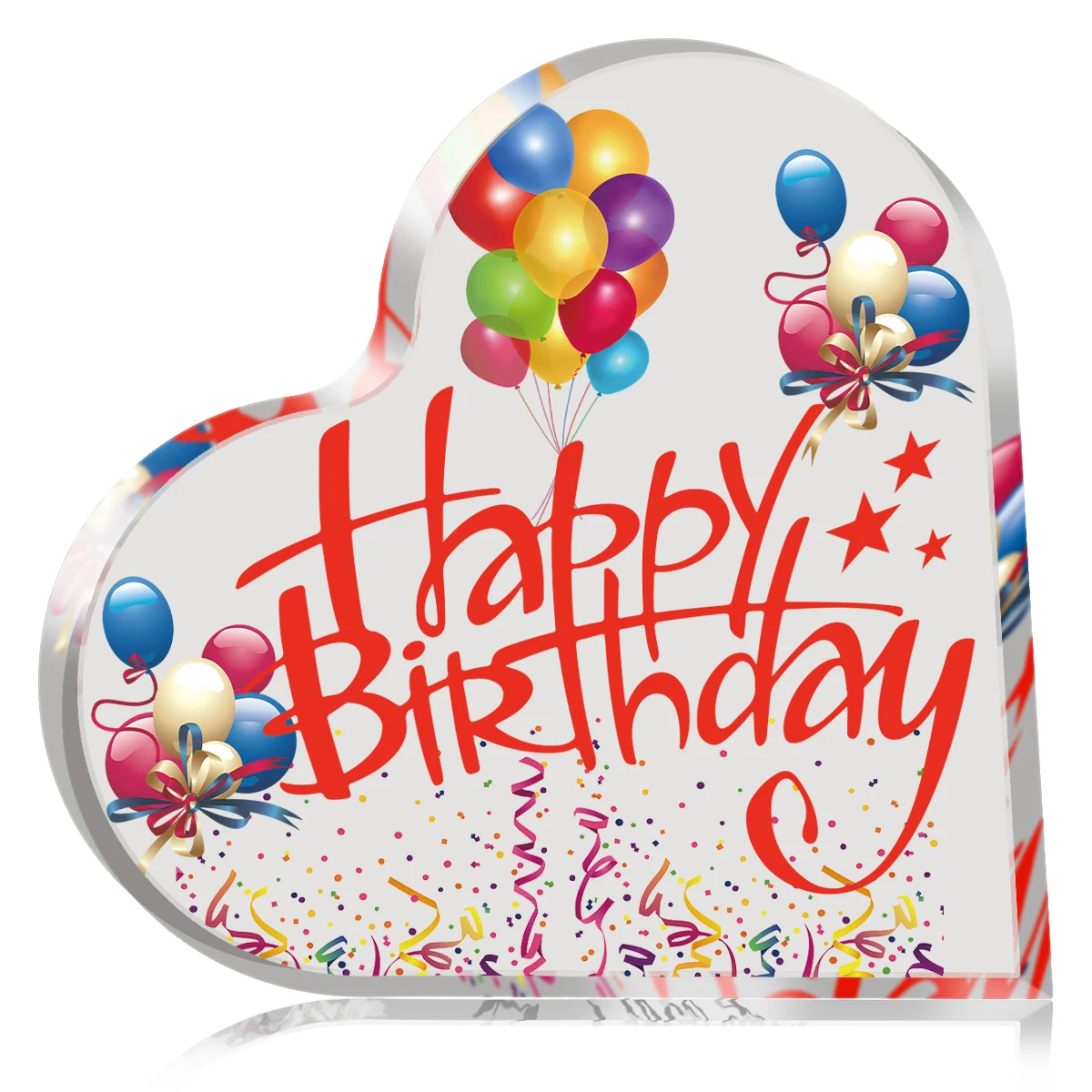 1pc alles Gute zum Geburtstag Zeichen, Acryl Liebe Herz Plakette Desktop-Dekoration Ornament für Urlaub Dekorationen, Geburtstags geschenke für Freunde Image