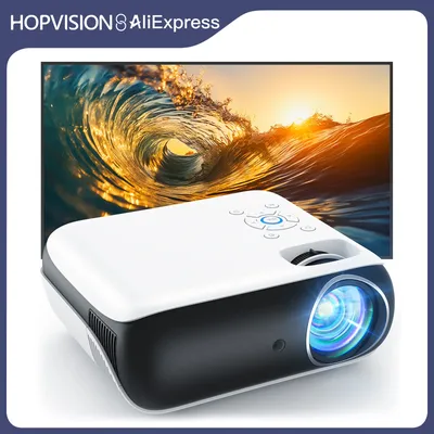 HOPVISION Beamer, Full HD 1080P, Bluetooth, 4K-Unterstützung, tragbarer Mini-Heimkino-Projektor, Image