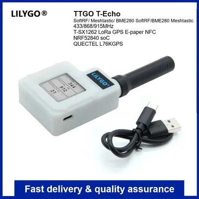 LILYGO®TTGO T-Echo SoftRF BME280 TEMP Druck Sensor NRF52840 SX1262 433/868/915MHz Modul LORA 1,54 Image