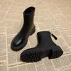 Frauen Chelsea Stiefel Mode Runde Kappe Kurze Booties Damen Elegante Quadratische Ferse Schuhe