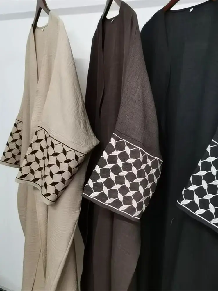 Eid Abaya Dubai Elegante Kaftan Modest Kleid Offenen Muslimischen Kimono Abayas Für Frauen Islam Kaftan Marocain Robe Arabe Femme Musulmane Image