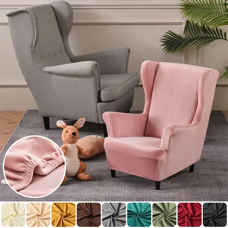 Kinder größe elastische Ohren sessel bezug Samt super weiche Wingback Sofa bezüge Stretch einfarbige Kinder sessel Stuhl bezüge