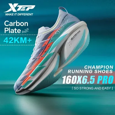 Xtep 160X 6.5 PRO Running Shoes For Men 2024 Champion Racing Carbon Plate Running Shoes Professional Marathon 975119110003