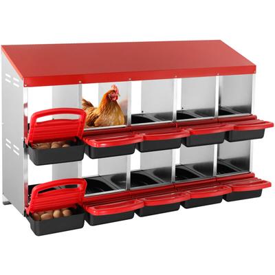 Hühnernistkasten, 10 Fächer, 30 bis 45 Zoll, Stabiler und korrosionsbeständiger Nistkasten aus Image