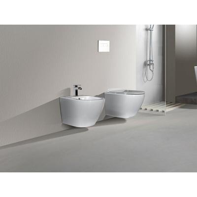 Randlose wandhängende Sanitärarmaturen ohne Rand runde Linie kompakte Größe Soft-Close WC-Sitz Image