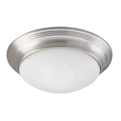 Progress Lighting 368839 - 1 Light 120 volt Brushed Nickel Alabaster Glass Bowl Ceiling Light Fixture (ONE-LIGHT 11-1/2" BRUSHED NICKEL FLUSH MOUNT CEILING LIGHT (P3688-09))