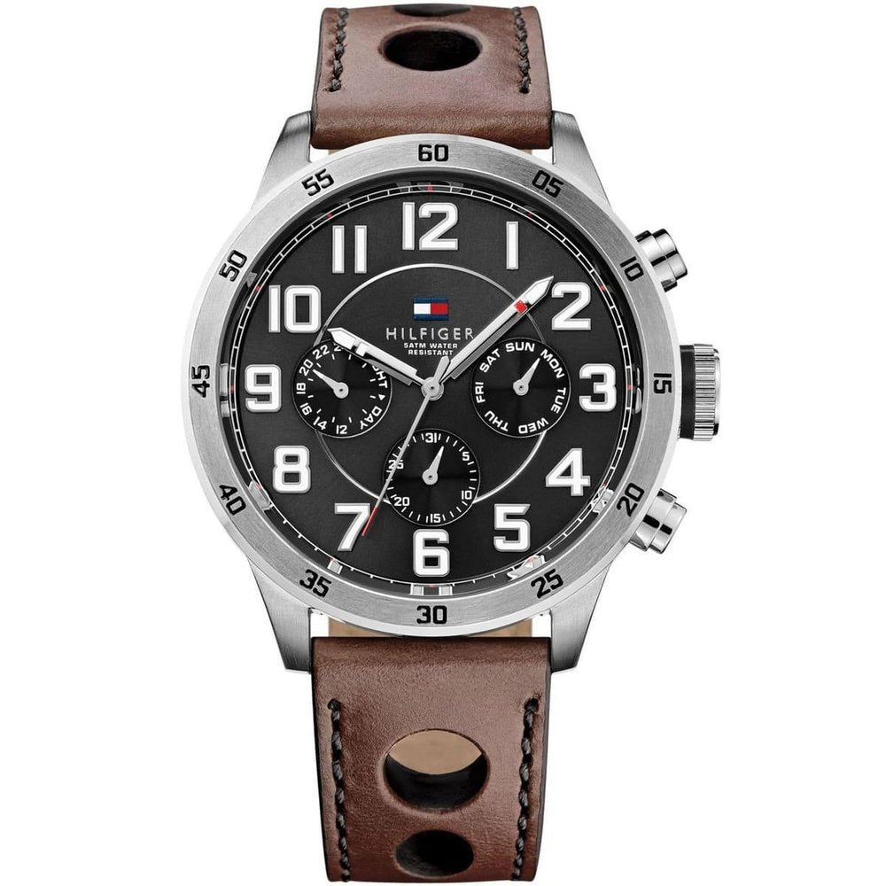 Tommy Hilfiger 1791049 Trent Multifunktionsuhr Braunes Leder Herrenuhr Image