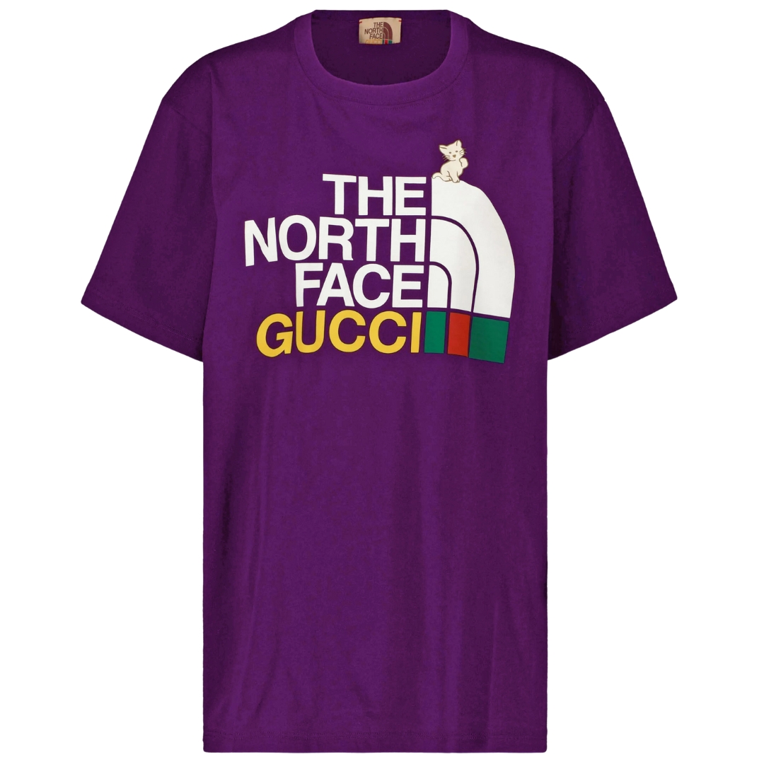 Gucci X The North Face Design Regular Fit Lila T-Shirt