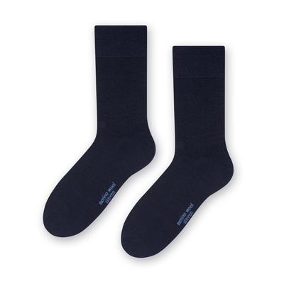 Herren Merinowolle Socken | Steven | Warme gestrickte gerippte Kleid Socken - Navy Image