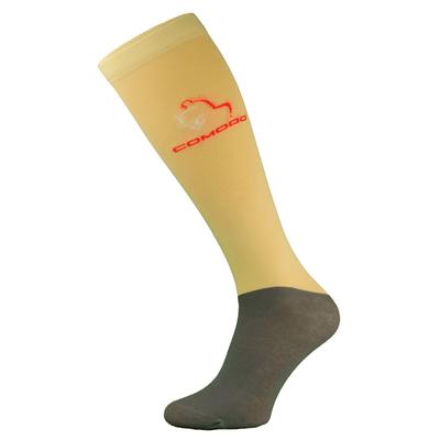COMODO - Femme Chaussettes Equitation | Chaussettes Hautes Longues pour Eté - Jaune Image