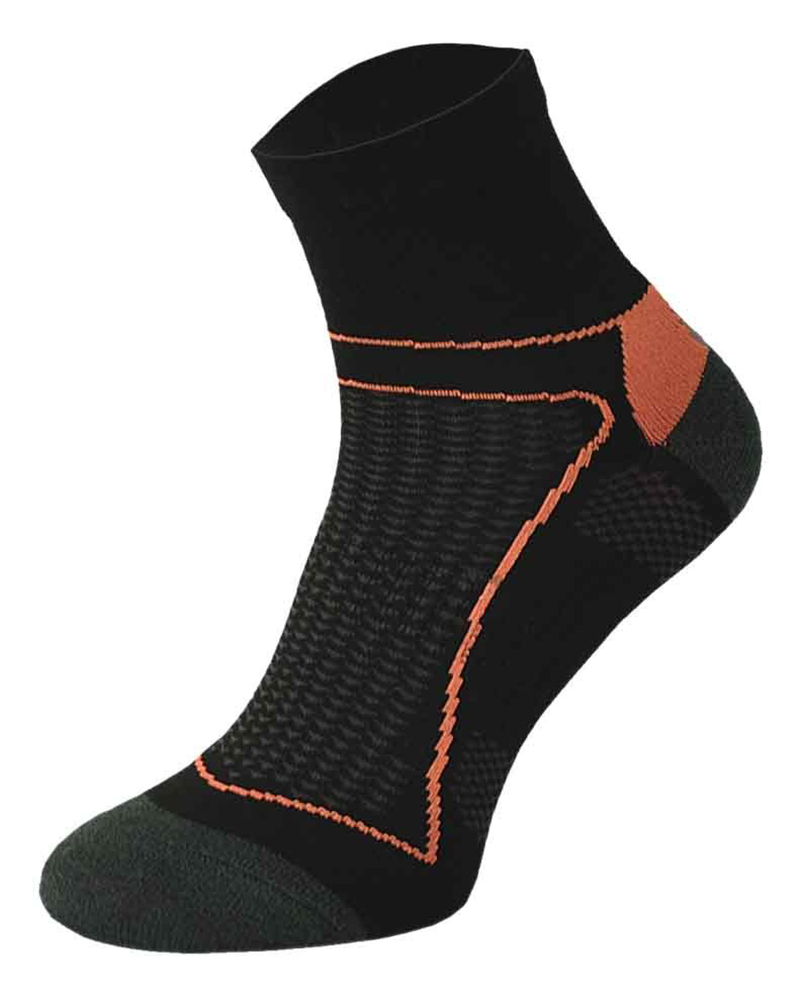 COMODO - Unisex Chaussettes Cyclisme sport Velo Route anti Tranpirante Basses - Orange Noir Image