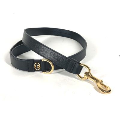 Gucci Other | Gucci 695257 Interlocking G Decor Large Pet Lead Dog Puppy Supplies Leather M... | Color: Gold | Size: Os