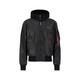 Lederjacke ALPHA INDUSTRIES "Alpha Industries Men - Bomber Jackets MA-1 D-Tec Faux Lether", Herren, Gr. XL, schwarz (schwarz, schwarz), Obermaterial: 100% Polyurethan, Futter: 100% Nylon, Kapuze: 75% Baumwolle, 25% Polyester, Füllung: 100%...