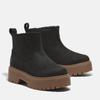 Chelseaboots TIMBERLAND "STONE STREETMID WARM LINED BOOT", Damen, Gr. 37,5, schwarz (schwarz nubuck), Leder, sportlich, Schuhe, Winterstiefel,Winterschuhe,gefüttert