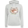 Kapuzenpullover F4NT4STIC "Christmas Hippie Santa And Reindeer", Damen, Gr. L, grau (erdgrau), Obermaterial: 65% Baumwolle, 35% Polyester, casual, relaxed fit, Langarm, Pullover, Premium Qualität