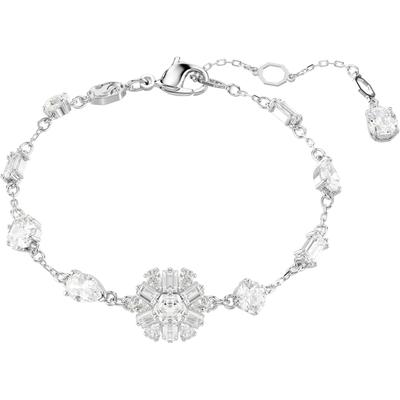 Armband SWAROVSKI "Idyllia E Florere Schneeflocke" Gr. M, silber (metallfarben, kristallweiß, weiß, kristallweiß), Armbänder, Damen, M, Metall, mit Swarovski Zirkonia (synth.) Image