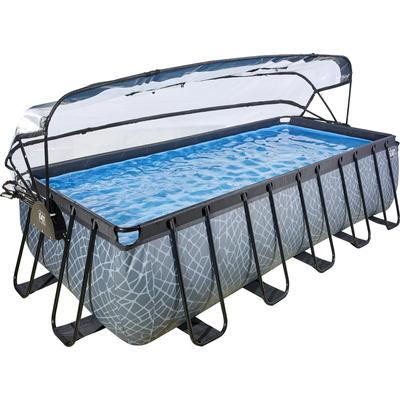 Framepool EXIT "inkl. multifunktionaler Abdeckung & Wärmepumpe", grau, B:250cm H:122cm L:540cm, Schwimmbecken, 250x540x122 cm, mit Sandfilteranlage, Wärmepumpe, Sicherheitsleiter Image