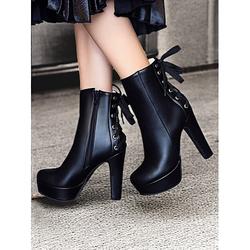 bottines à plateforme blanches pour femmes avec lacets à l'arrière et fermeture éclair sur le côté - bottes à talons hauts tendance pour les fêtes et les sorties nocturnes