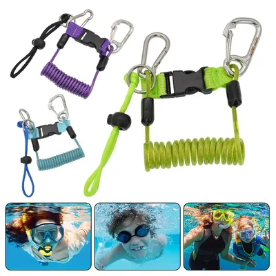 Scuba Safety Diving Lanyard with Quick Release Buckle Swimming Diving Lanyard Stainless Steel for