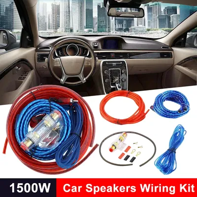 1500/2000W Car Subwoofer Cable 8GA Car Audio Speakers Wiring Kit RCA Power Cable 60 AMP Fuse Holder