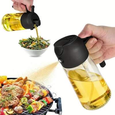 16 Oz Kitchen Oil Dispenser Bottle - Oil Sprayer - 470ml Olive Oil Bottle - Oil Sprayer for Cooking,