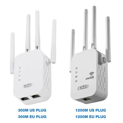 1200Mbps WiFi Extender with WAN/LAN Port Dual-Band 2.4GHz/5GHz Wi-Fi Signal Booster WiFi Signal