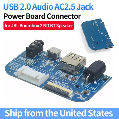 USB 2.0 Audio AC2.5 Jack Power Board Connector for JBL Boombox 2 ND BT Speaker Replacement Charging