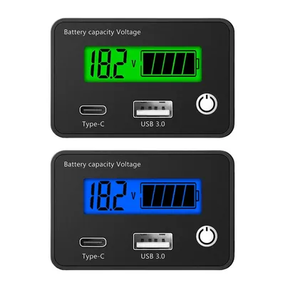 Universal for Lead-acid Lithium LiFe PO4 LCD Digital Electricity Voltage Meter Battery Capacity