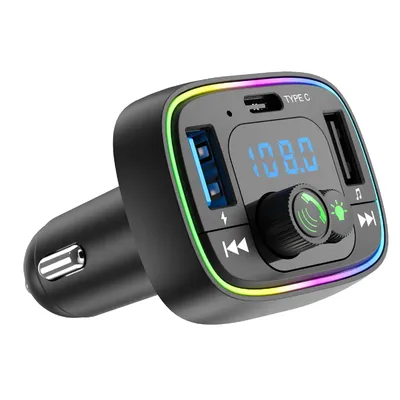 Car FM Transmitter Bluetooth-compatible Hands-free Calling Lossless Music Player Dual USB Charger