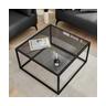 Table Basse Table Basse Table Basse , Verre Métal, Table Basse-Gris, 68 X 68 X 40cm