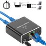 Gigabit Ethernet Splitter 1 to 2 High Speed 1000Mbps Internet Splitter 1 in 2 out LAN Splitter with USB Power Cable RJ45 Splitter for Cat5/5e/6/7/8 Cable