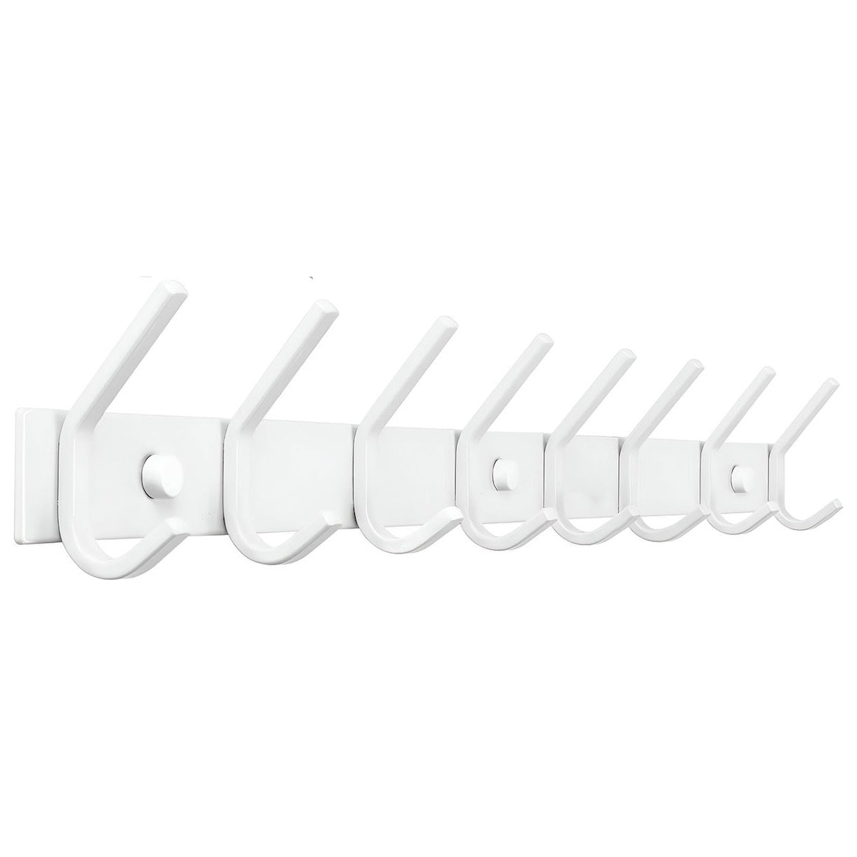 TOJ Living Wandgarderobe – 16 Haken – 62 cm – Edelstahl – Weiß – Hakenleiste Image